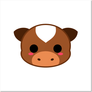 Cute Brown Cow Posters and Art